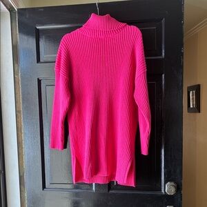 Women's Pink Turtleneck Sweater Dress